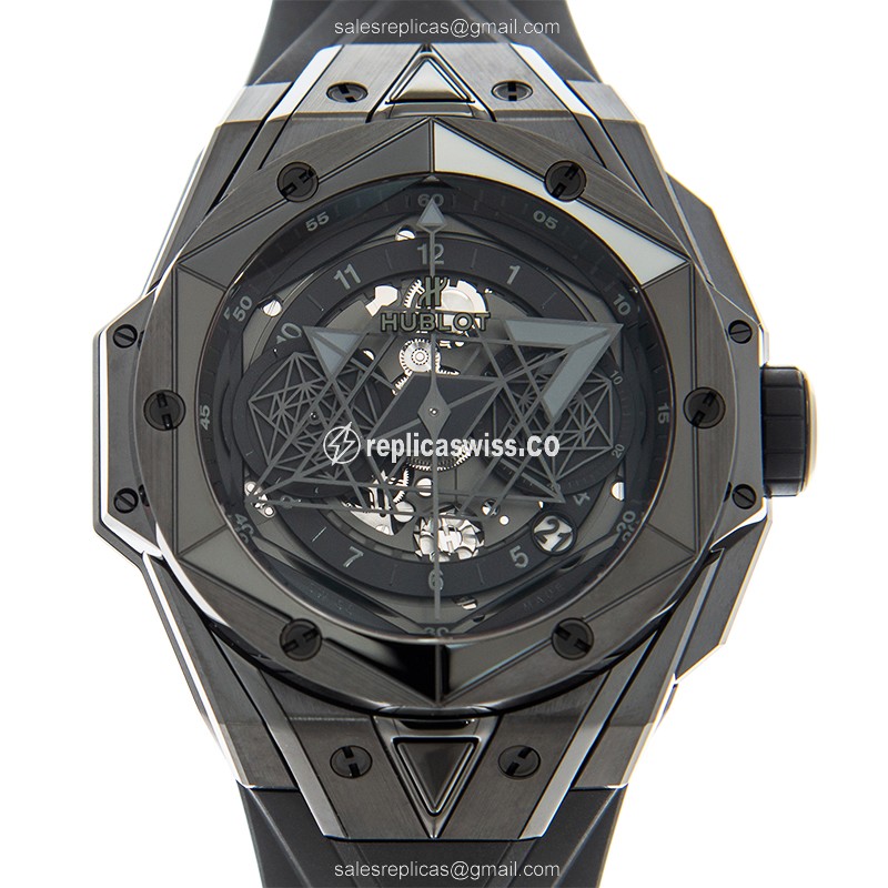Hublot Big Bang Replica Watch Ceramic Automatic Black Rubber