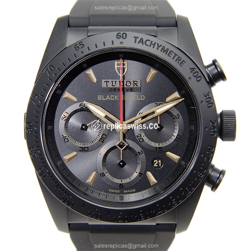 Tudor FastRider Replica - Automatic - Ceramic - Black Dial - Black Rubber Strap