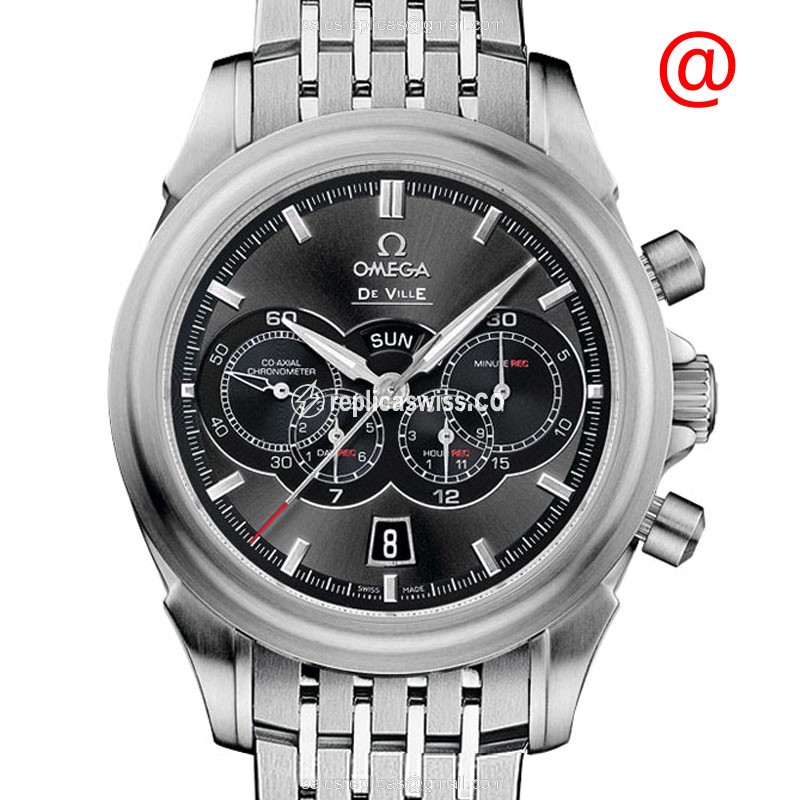 Omega DE VILLE Replica - Automatic - Steel Case - Gray Dial - Silver Steel Band - Luxury Replica DE VILLE Watch