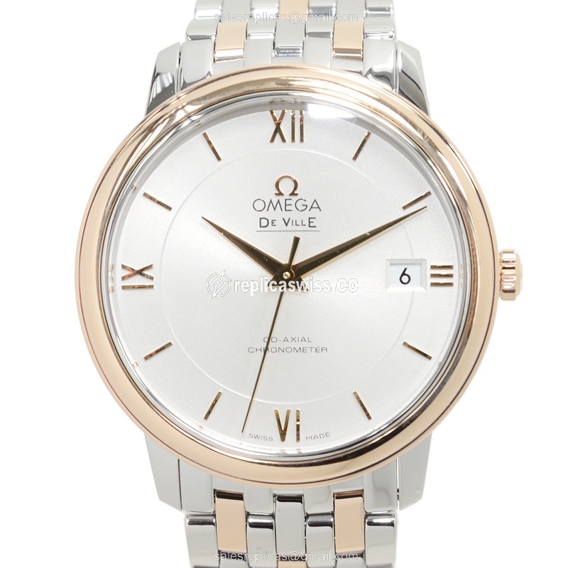 Omega Replica DE VILLE - 18kt Rose & Steel - Automatic Movement - Silver Dial - Luxury Replica DE VILLE Watch