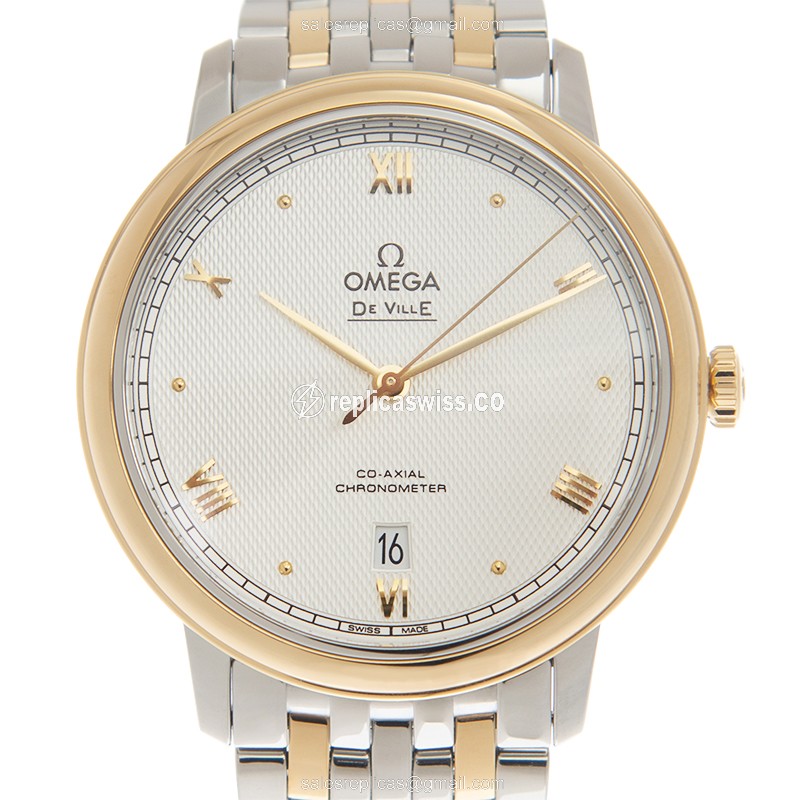 Omega De Ville Replica - Automatic - 18kt Gold & Steel - Gray Dial - Gold Clasp - 40mm