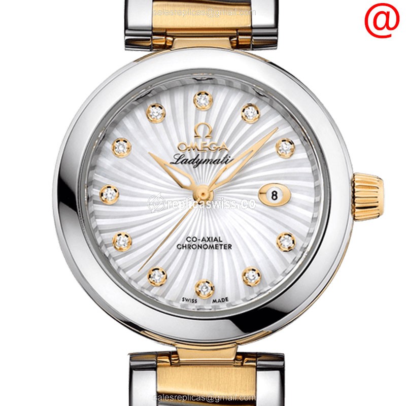 Omega DE VILLE Replica - Automatic - 18kt Gold & Steel - White Dial - Gold Clasp