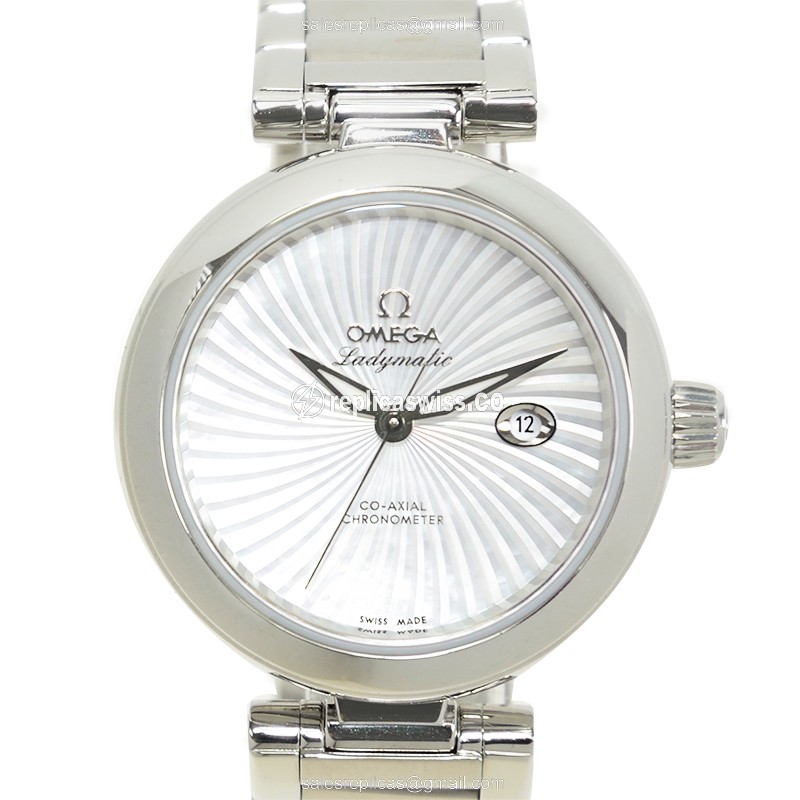 Omega DE VILLE Replica - Automatic - Stainless Steel Case - White Dial on Silver Strap