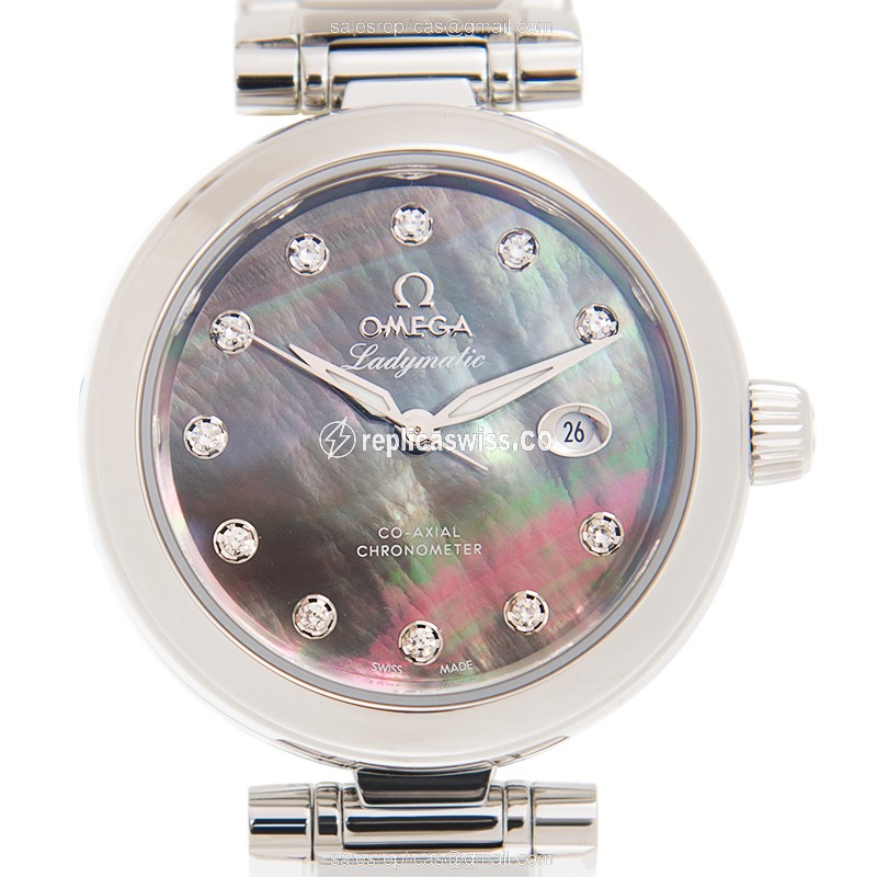Omega DE VILLE Replica - Automatic - Steel Case - Black Dial on Silver Steel Strap