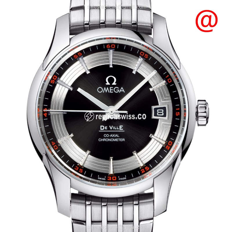 Omega Replica DE VILLE - Automatic - Stainless Steel - Black Dial - Silver Clasp - 40mm - Luxury Replica DE VILLE Watch