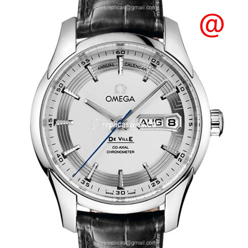 Omega Replica De Ville - Automatic - Stainless Steel - Silver Dial - Leather Strap