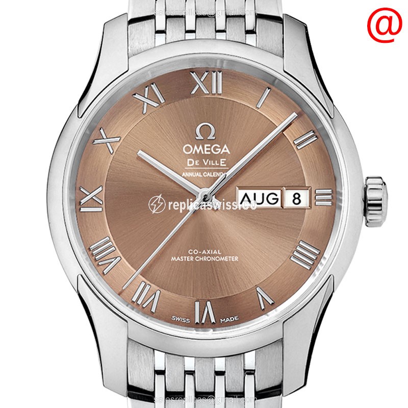 Omega DE VILLE Replica - Automatic - Brown Dial - Steel Case & Band