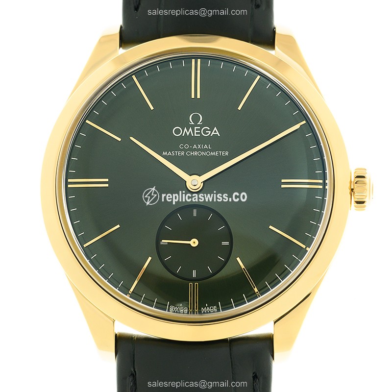 Omega DE VILLE Replica - Manual Wind - 18kt Gold Case - Green Dial & Alligator Green Strap