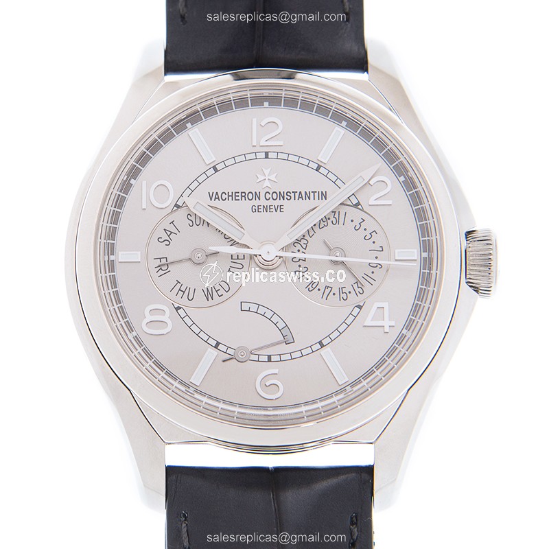 Vacheron Constantin 4400E/000A-B437 Replica - Automatic - Stainless Steel - Gray Dial - Alligator Black Strap