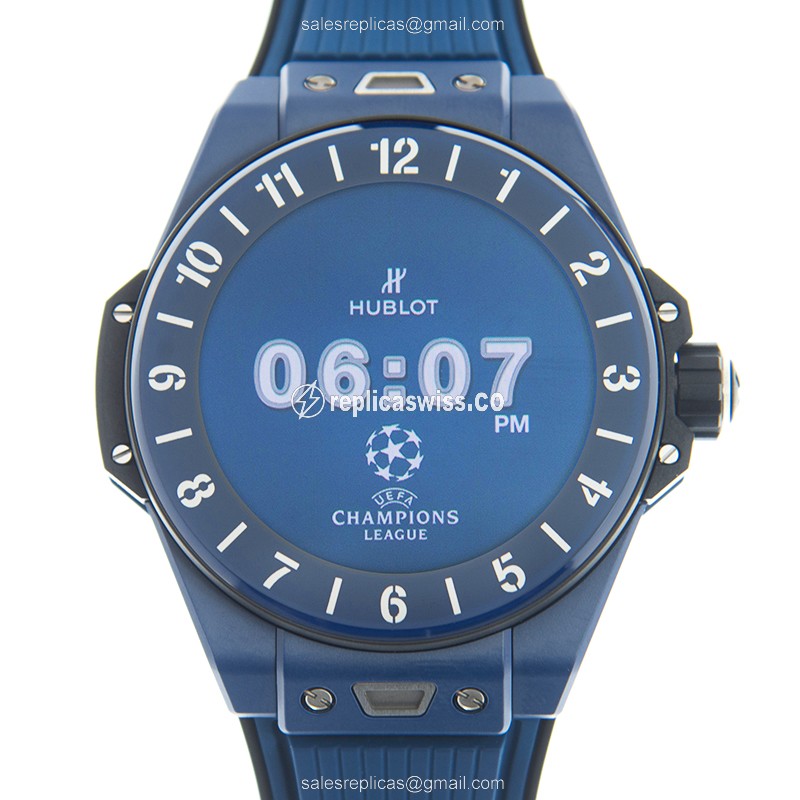 Hublot Big Bang Replica - Blue Ceramic - Rubber Strap
