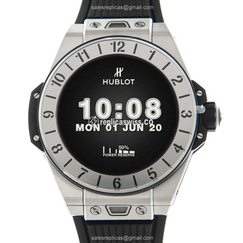 Hublot BIG BANG Replica - Intelligent - Titanium Case - Black Dial - Rubber Strap
