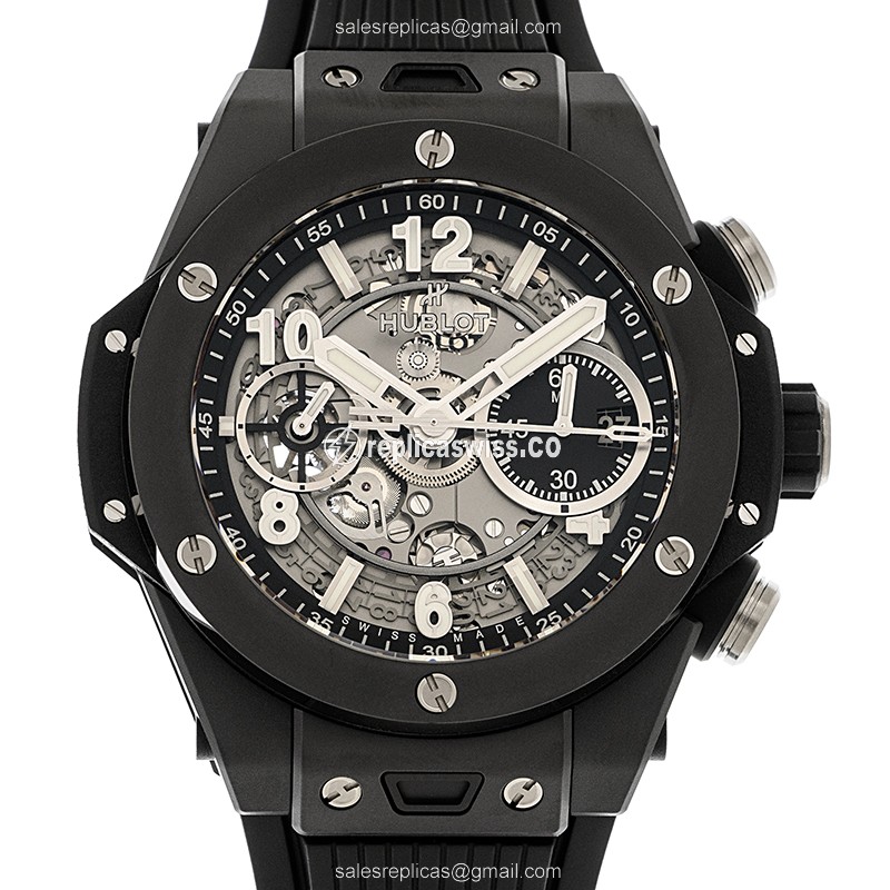 Hublot Big Bang Replica - Automatic - Ceramic Case - Transparent - Black Rubber Strap