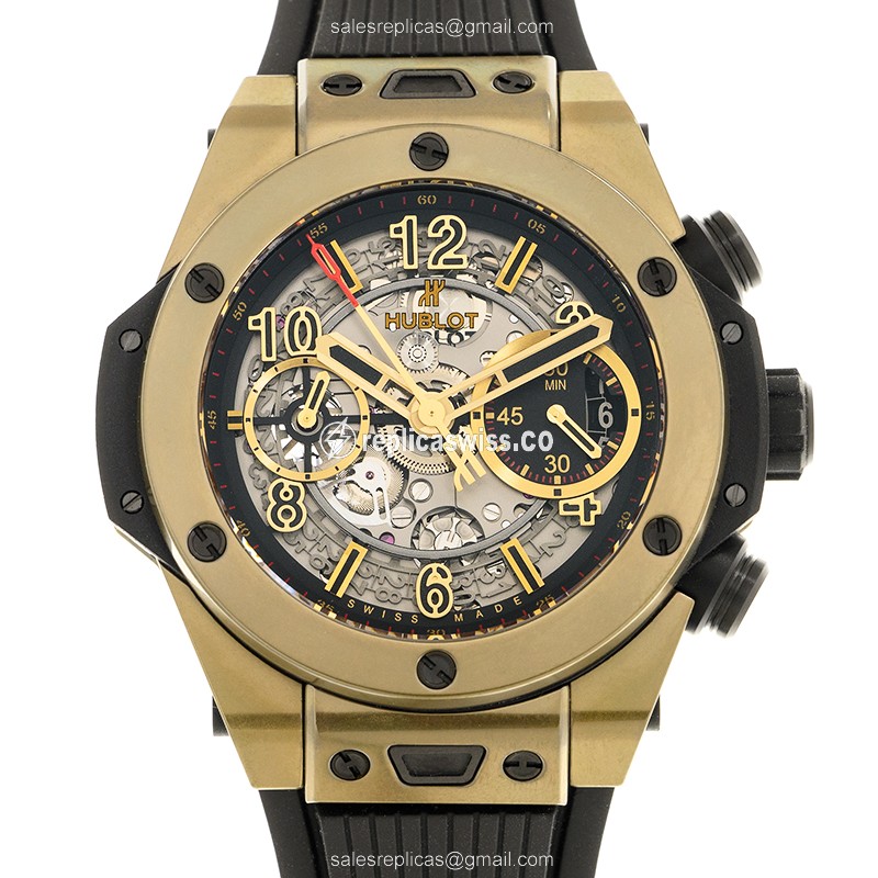 Hublot BIG BANG Replica - Automatic Titanium - Transparent - Black Rubber - Clasp