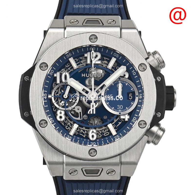 Hublot Big Bang Replica - Automatic - Titanium - Blue Rubber