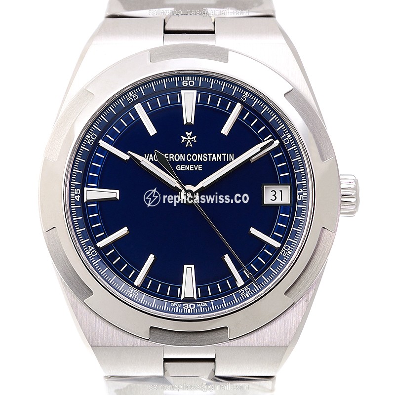 Vacheron Constantin Overseas Replica - Automatic - Stainless Steel - Blue Dial - Silver Strap