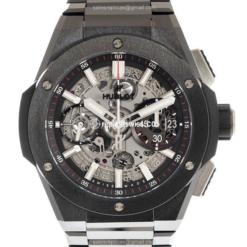 Hublot BIG BANG Replica - Automatic - Ceramic Case - Transparent - Black Ceramic Strap - Luxury Replica BIG BANG Watch