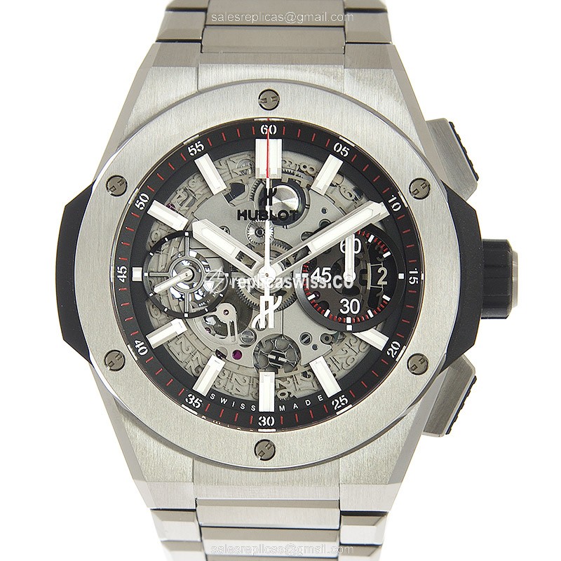 Hublot Big Bang Replica - Automatic - Titanium Case - Transparent - Silver Strap