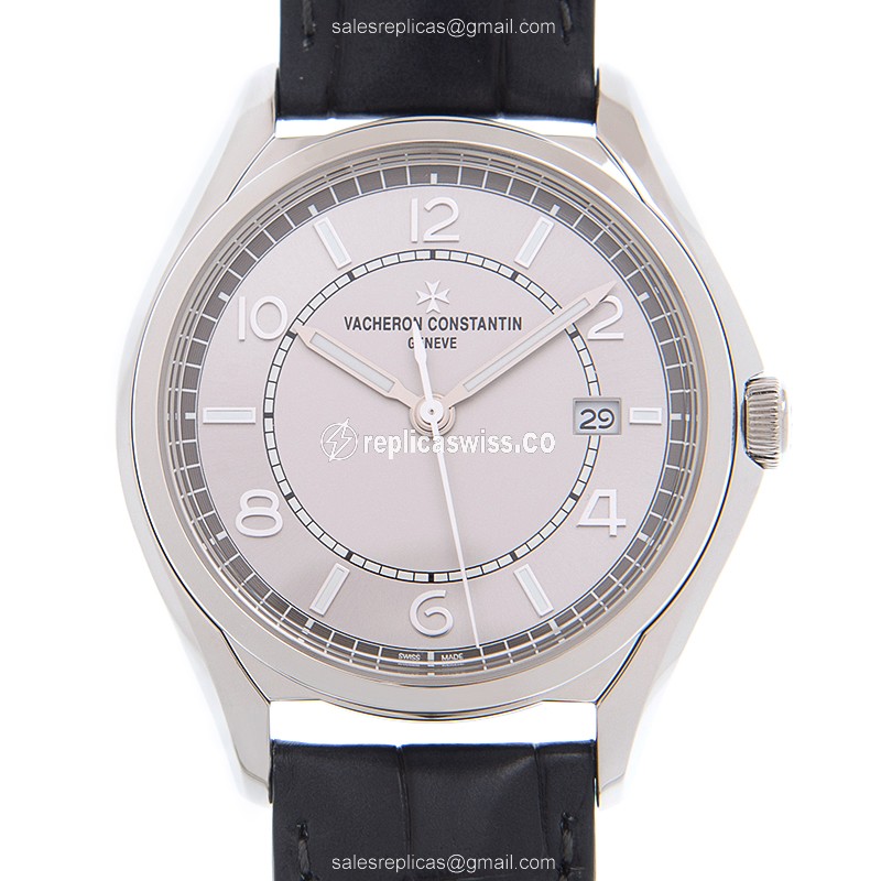 Vacheron Constantin 4600E/000A-B442 FIFTYSIX - Automatic Steel Gray - Black Alligator Buckle - Luxury Replica FIFTYSIX Watch
