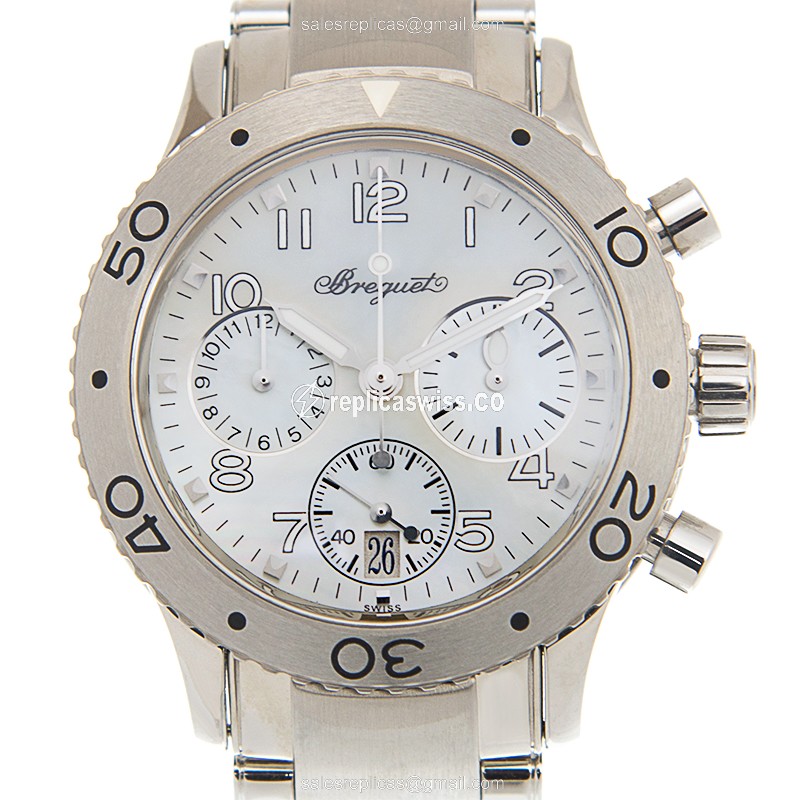 Breguet 4820ST/59/S76 Replica - Automatic - Steel - White Dial - Silver Steel Band