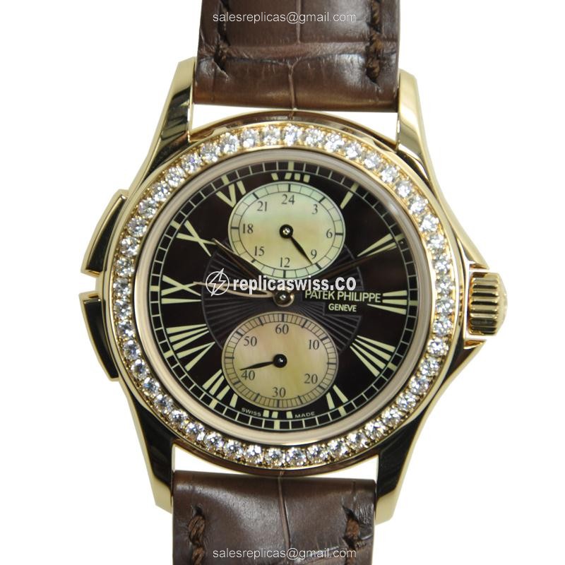 Patek Philippe 4934R-001 - Manual Wind - 18kt Rose Gold - Diamond - Brown Dial - Buckle Clasp - Luxury Replica COMPLICATIONS Watch