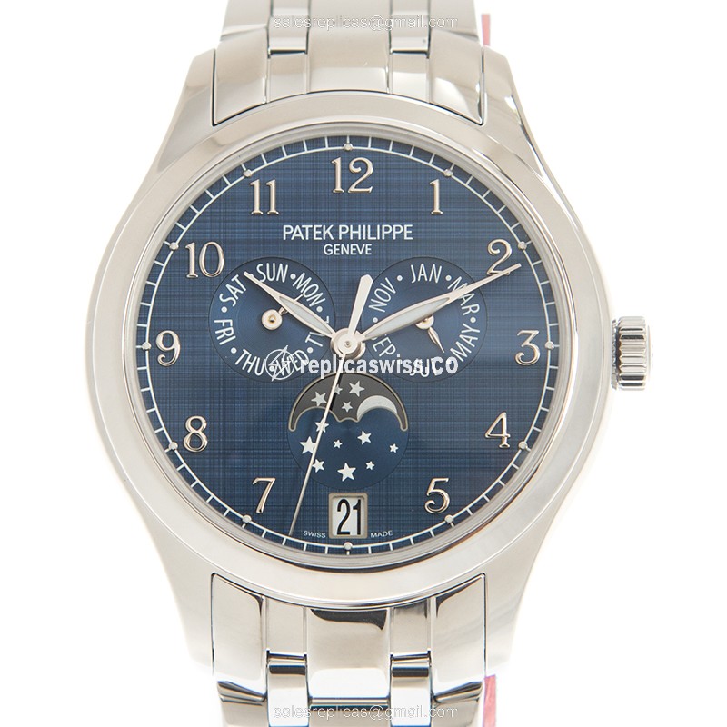 Patek Philippe 4947/1A-001 Replica - Automatic - Blue Dial - Silver Steel - Luxury Replica COMPLICATIONS Watch