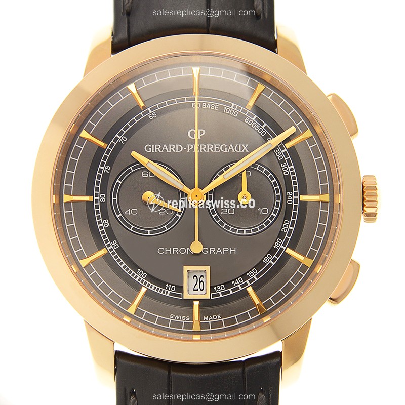 Girard Perregaux 1966 Replica - Manual Wind - 18kt Rose Gold - Gray Dial - Black Alligator Strap
