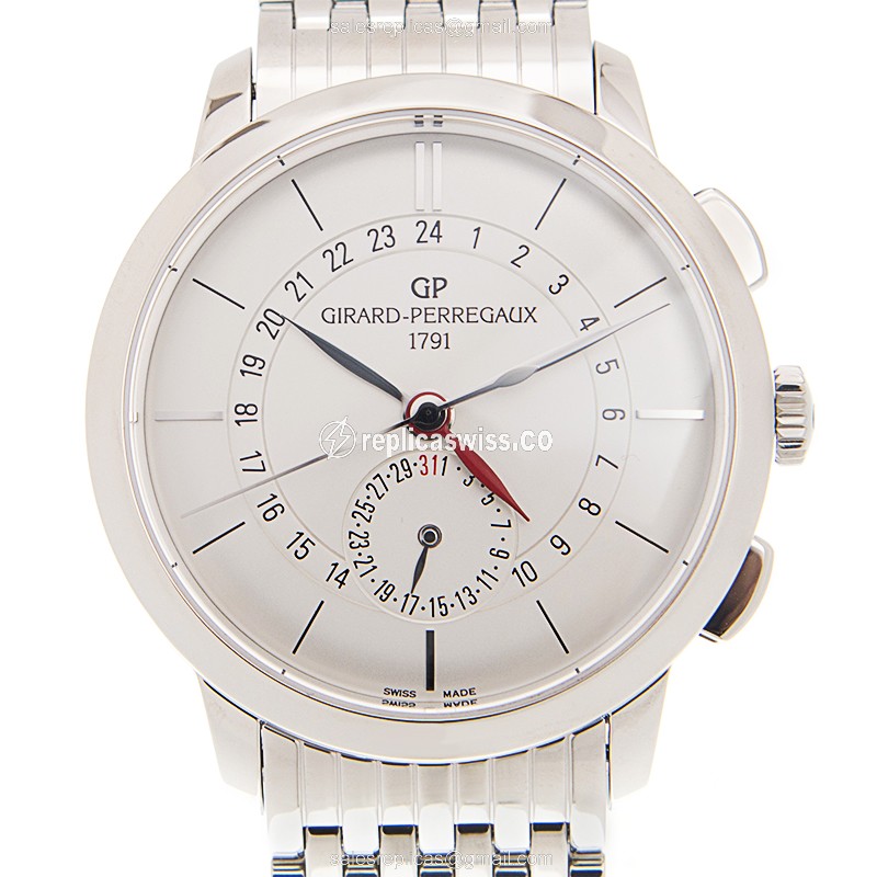 Girard Perregaux 1966 Replica - Automatic - Silver Steel Case - Sapphire Crystal - Silver Band - Luxury Replica 1966 Watch