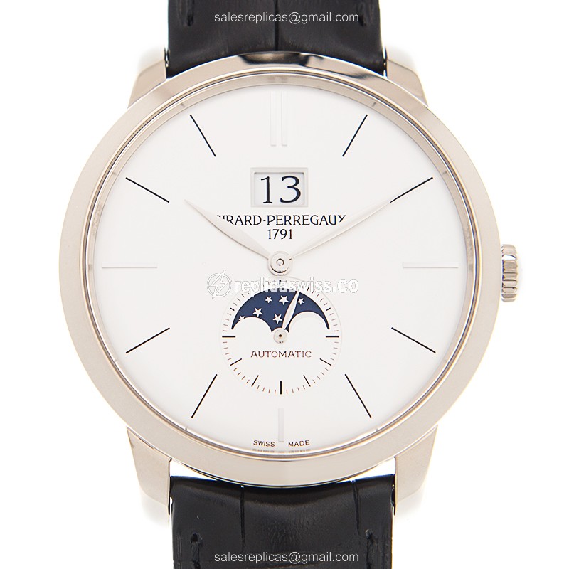 Girard Perregaux 1966 Replica - Automatic - 18kt White Gold - Silver Dial - Black Alligator Strap