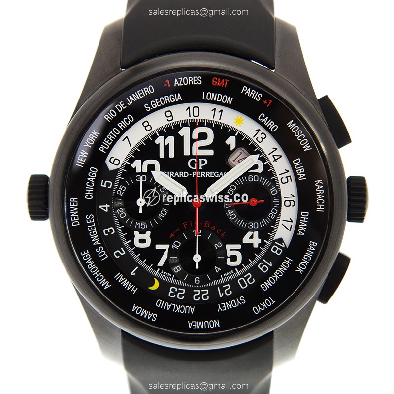 Girard Perregaux 49820-32-611-FK6A - Automatic Titanium - Black Dial - Rubber Strap - Luxury Girard Perregaux Watch