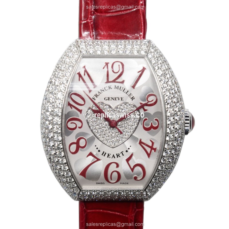 Franck Muller 5000 H SC D3 1P OG Replica - Automatic - 18kt Gold - Diamond Case - Silver Dial