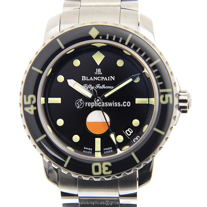 Blancpain 5008-1130-71S Replica - Automatic - Steel - Black - Black Clasp - 46mm