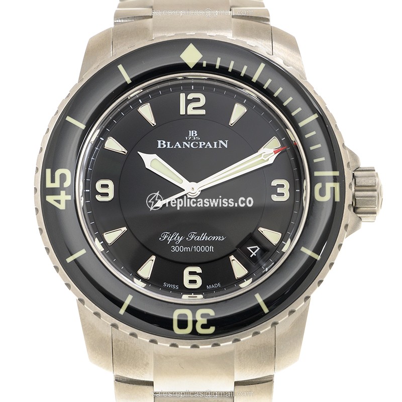 Blancpain 5015-12B30-98B FIFTY FATHOMS - Auto - PVD Titanium Case - Black Dial - Black Titanium Band