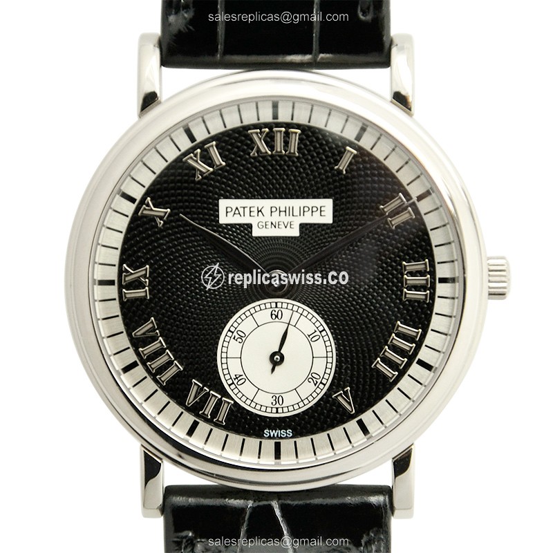 Patek Philippe 5022G-001 Replica - Manual - 18kt Gold - Black Dial - Leather Strap - Luxury Replica CALATRAVA Watch