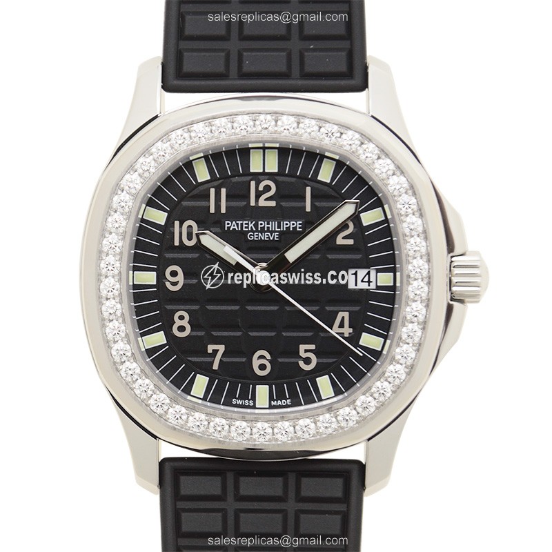 Patek Philippe 5067A-001 AQUANAUT Quartz - Diamond Case - Black Dial - Rubber Strap