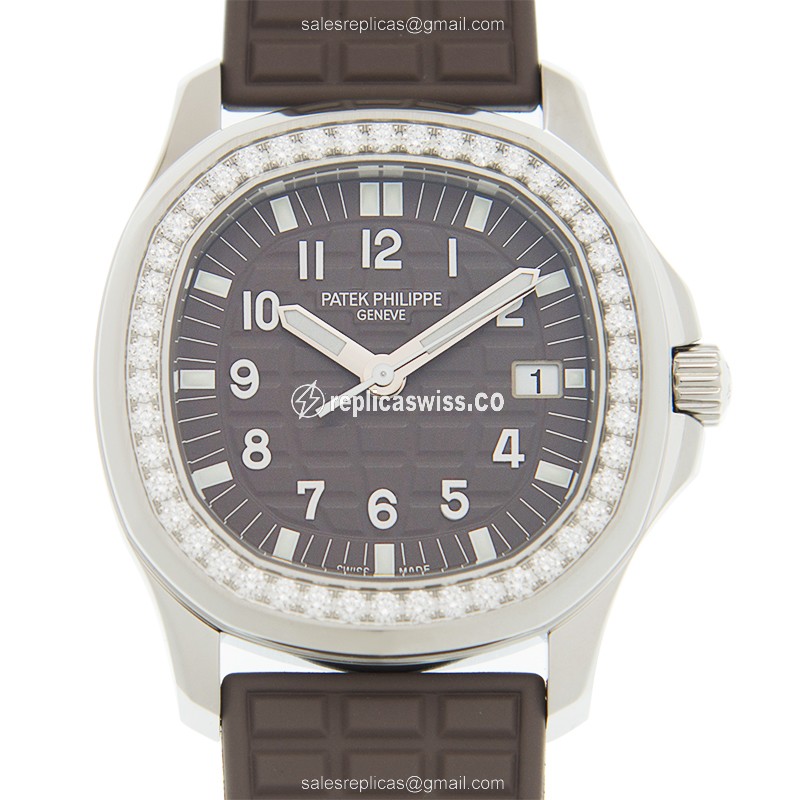 Patek Philippe 5067A-023 AQUANAUT Quartz - Brown Dial - Rubber Strap - Clasp - Stainless Steel & Diamonds