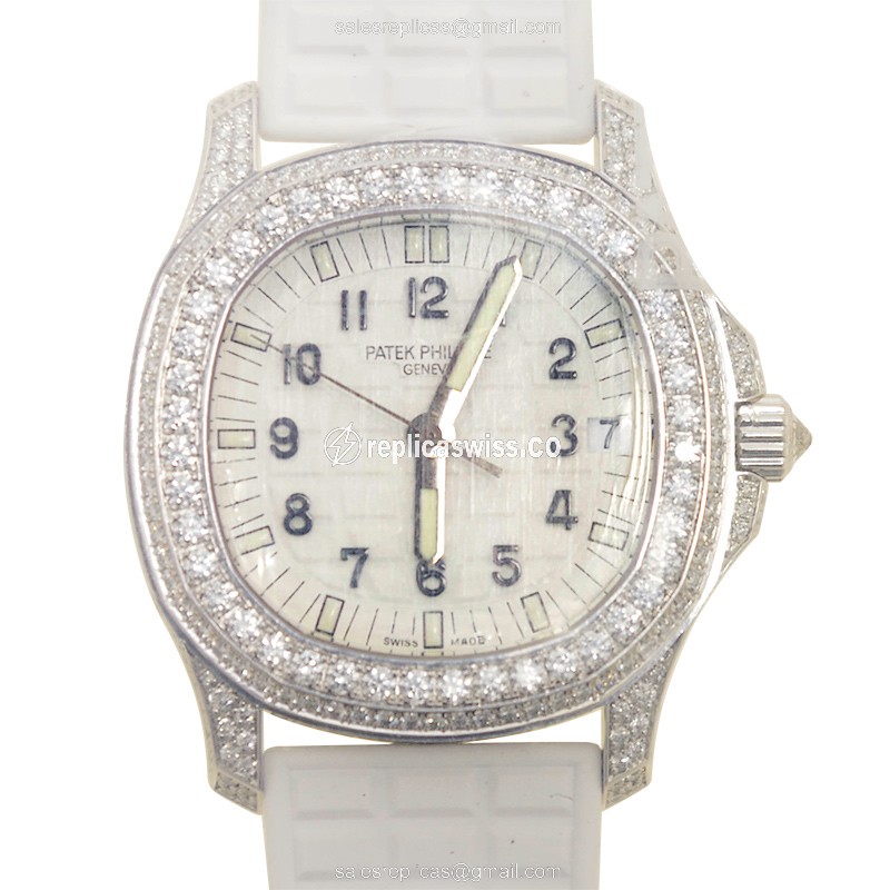 Patek Philippe 5069G-011 Replica - Automatic - 18kt White Gold - Diamond Bezel - White Dial