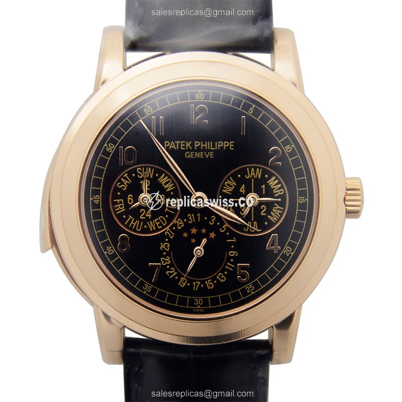 Patek Philippe 5074R Replica - Rose Gold - Black Dial