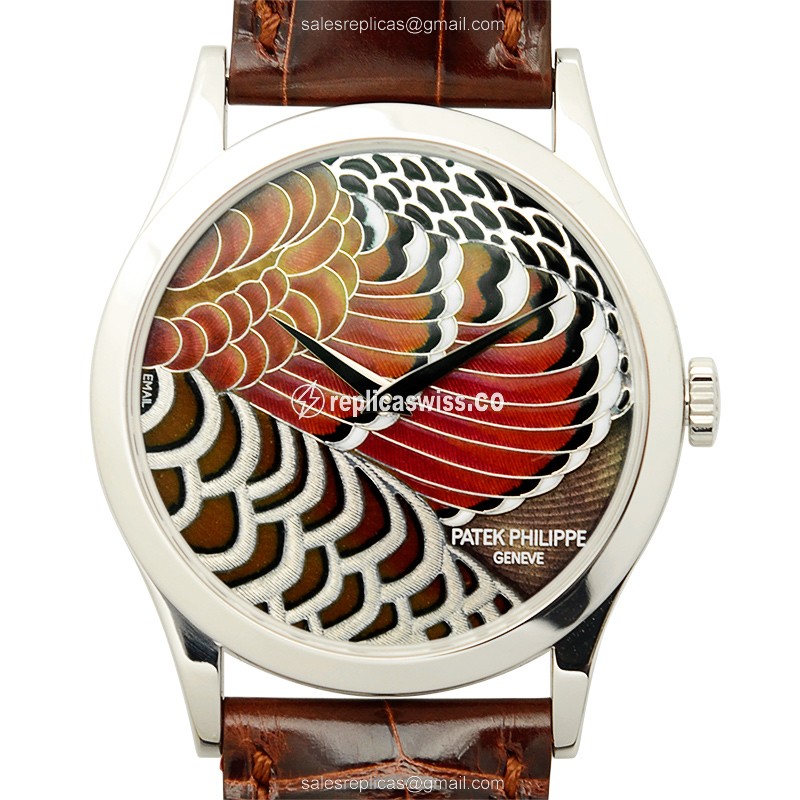 Patek Philippe 5077P Replica - Automatic - Platinum - Brown Dial - Brown Alligator Buckle - Luxury Replica CALATRAVA Watch