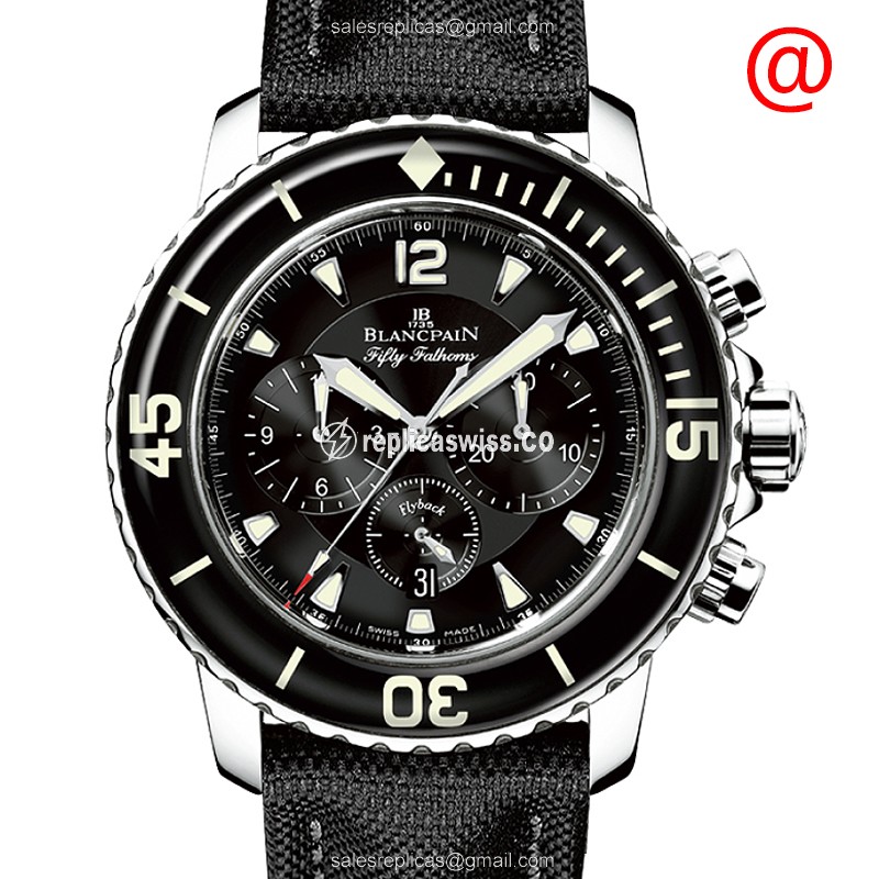 Blancpain 5085F-1130-52A FIFTY FATHOMS - Automatic - Steel - Black - Canvas Strap