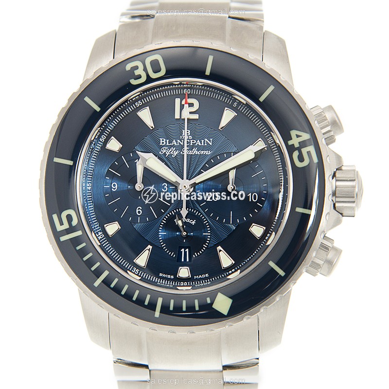 Blancpain 5085FB-1140-71B Replica - Automatic - Blue Dial - Steel Case - Silver Band