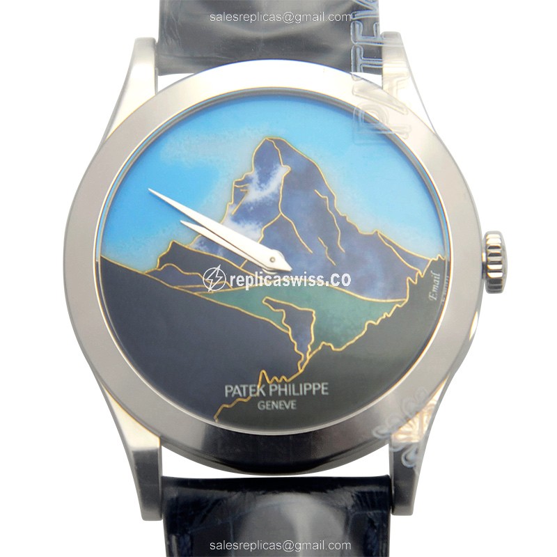 Patek Philippe 5089G-030 RARE - Auto 18kt Gold - Blue Dial - Blue Alligator Buckle