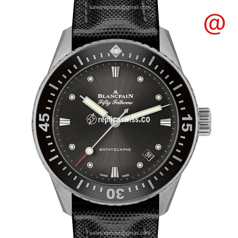 Blancpain 5100B-1110-B52A Replica - Automatic - Steel Case - Black Dial - Canvas Strap