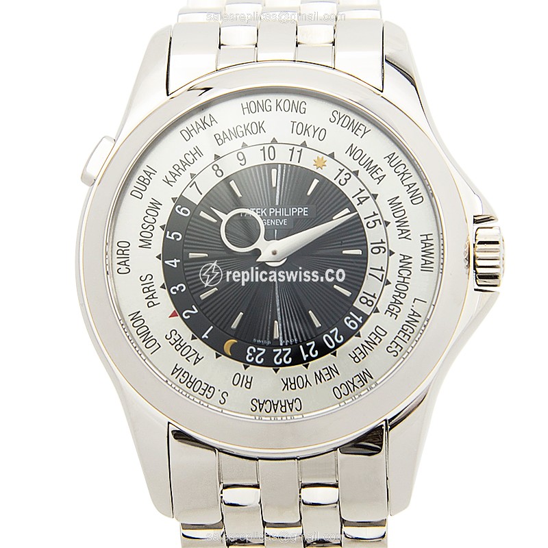 Patek Philippe 5130-1G-010 Replica - Automatic - 18kt Gold - Silver Dial - Clasp