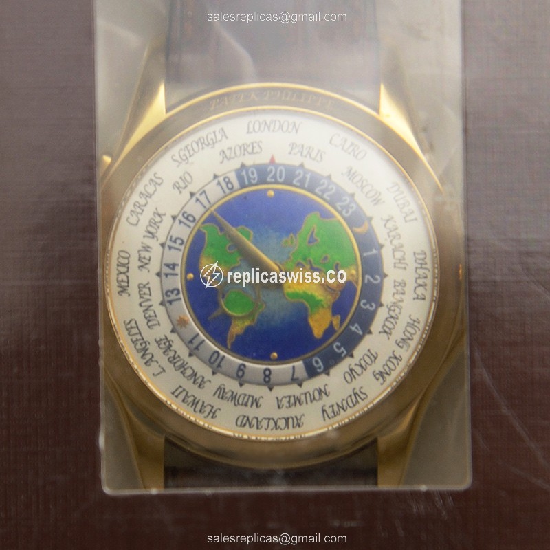 Patek Philippe 5131J-001 Replica - Automatic 18kt Gold - White Dial - Brown Alligator Strap