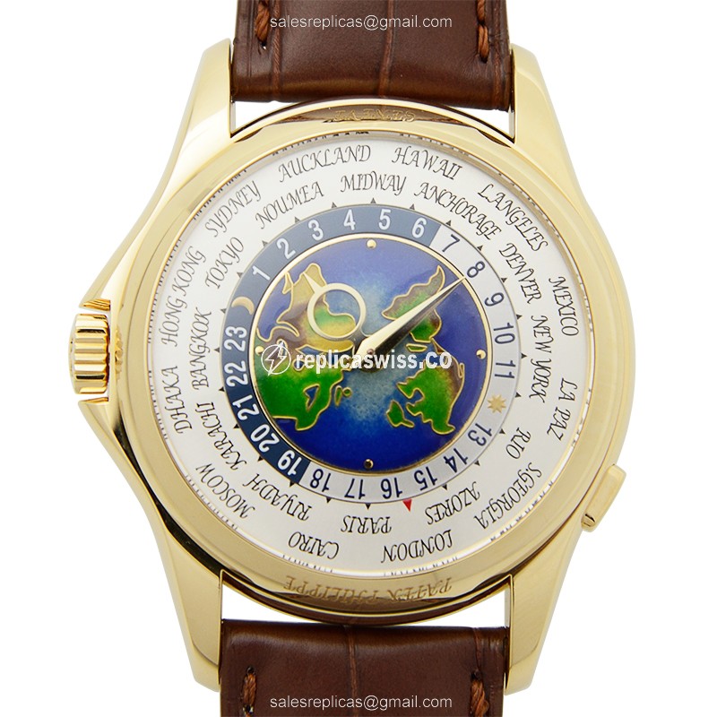 Patek Philippe 5131J-014 Complications - Auto - 18kt Yellow Gold - White Dial - Brown Alligator Strap
