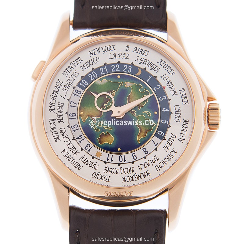 Patek Philippe 5131R-011 Complications - Auto - 18kt Rose Gold - Blue Dial - Brown Alligator