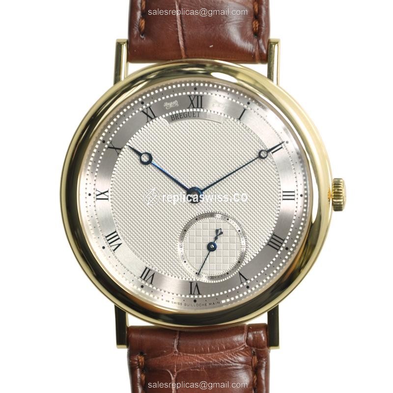 Breguet 5140BA/12/9W6 Classic - Automatic 18kt Yellow Gold - Silver Dial - Brown Alligator