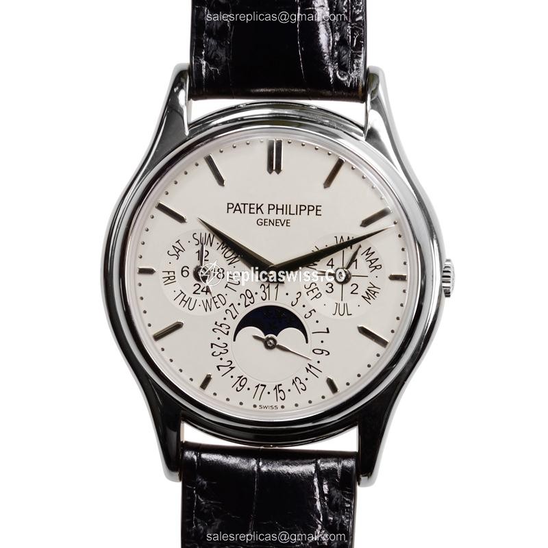 Patek Philippe 5140G-001 Grand Complications - Auto - 18kt White Gold - White Dial - Black Alligator Strap