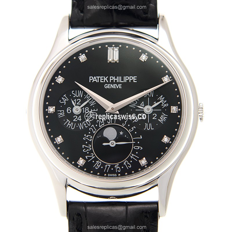 Patek Philippe 5140P-013 Grand Complications - Auto - Black Dial - Platinum Case - Alligator Strap