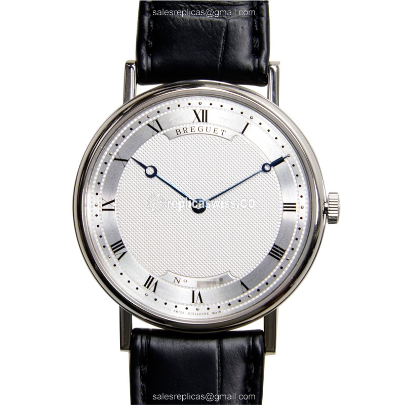 Breguet 5157BB/11/9V6 Classic Replica - Automatic - 18kt Gold Case - Silver Dial - Black Alligator Strap